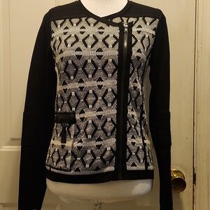 White + Warren Knit Cotton-Blend Blazer Small